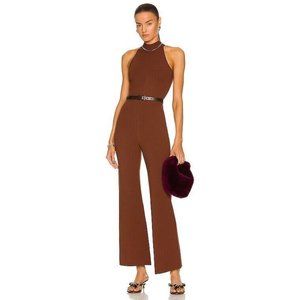 Zeynep Arcay Seventies Knit Belted Jumpsuit Brown